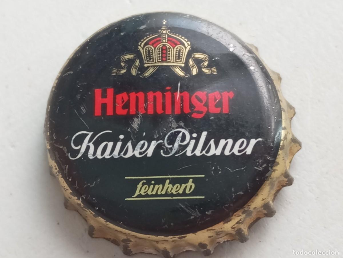 Coleccionismo de cervezas: Chapa tap&oacute;n corona de la cerveza alemana HENNINGER KAISER PILSNER FEINHERB