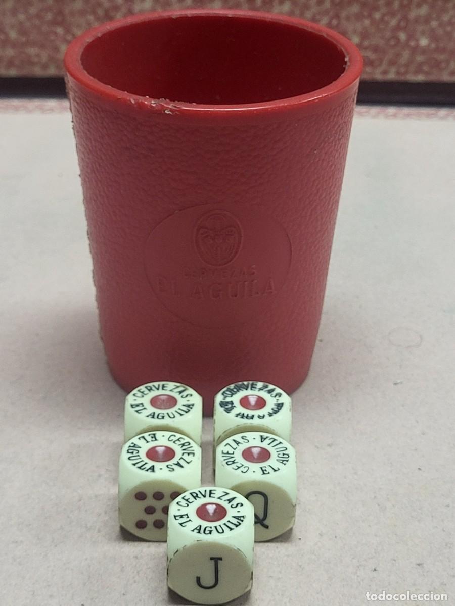 Coleccionismo de cervezas: PUBLICIDAD CERVEZA EL AGUILA JUEGO CUBO DADOS