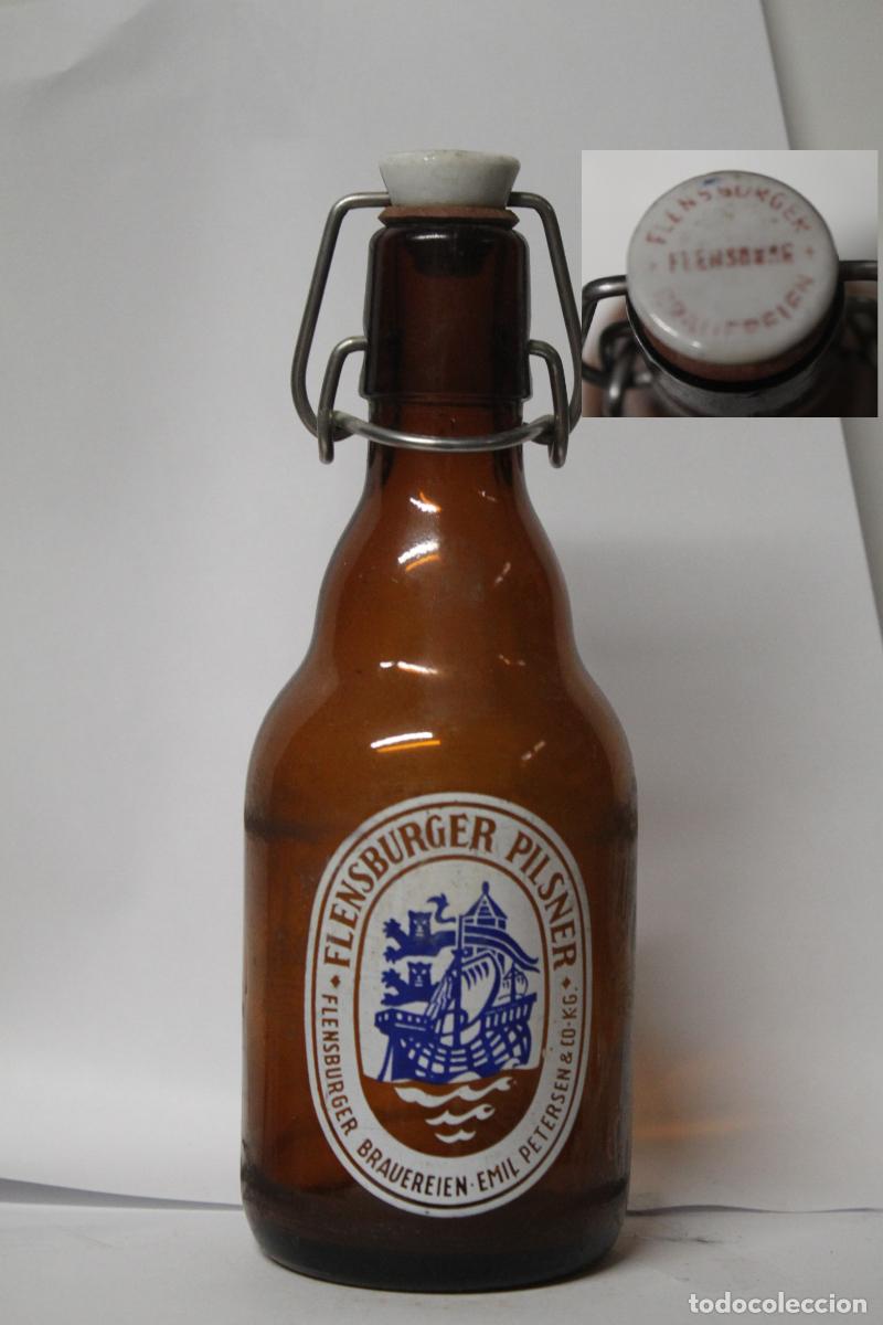 Coleccionismo de cervezas: ANTIGUA BOTELLA CERVEZA ALEMANA FLENSBURGER PILSNER