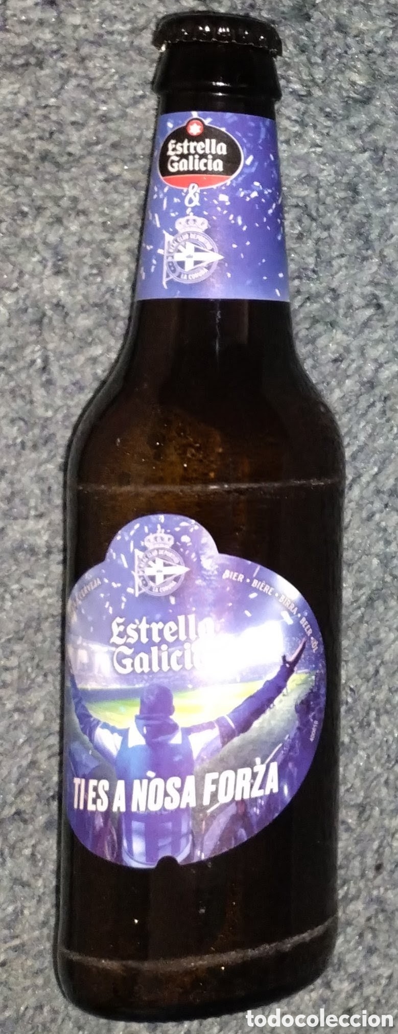 Coleccionismo de cervezas: CERVEZA ESTRELLA GALICIA RCD. CORU&Ntilde;A &rdquo;TI ES A &Ntilde;OSA FORZA&rdquo; a&ntilde;o 2023 de 33 CL SIN ESTRENAR Y SIN ABRIR