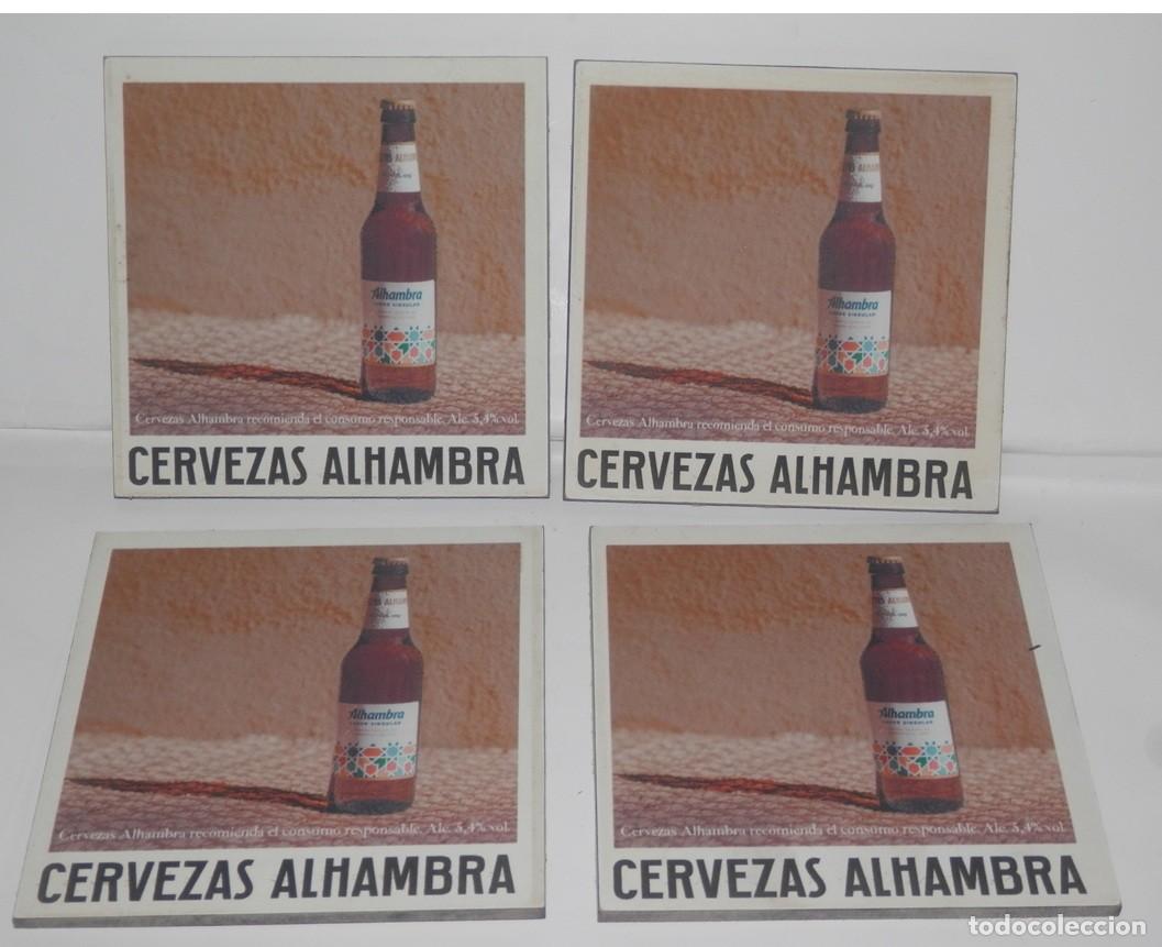 Coleccionismo de cervezas: LOTE DE 4 POSAVAOS DE LA CERVEZA ALHAMBRA
