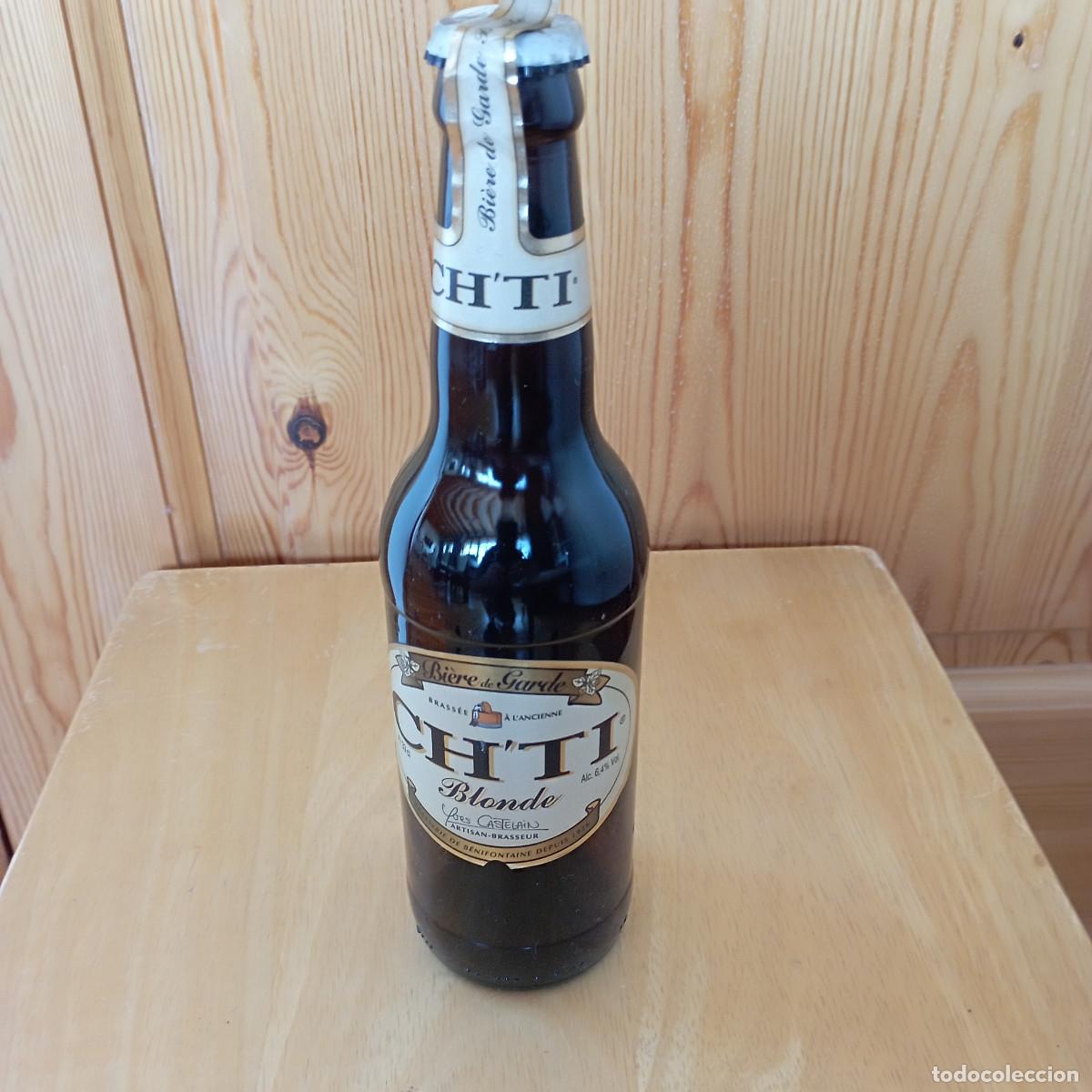 Coleccionismo de cervezas: botella cerveza CH'TI BLONDE vacia con chapa