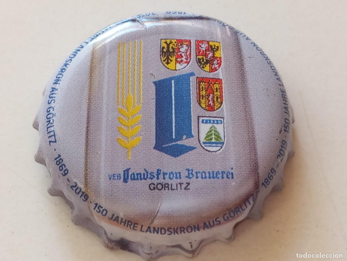 Coleccionismo de cervezas: Chapa tap&oacute;n corona de la cerveza alemana LANDSKRON AUS G&Ouml;RLITZ 150 JAHRE (1869-2019)