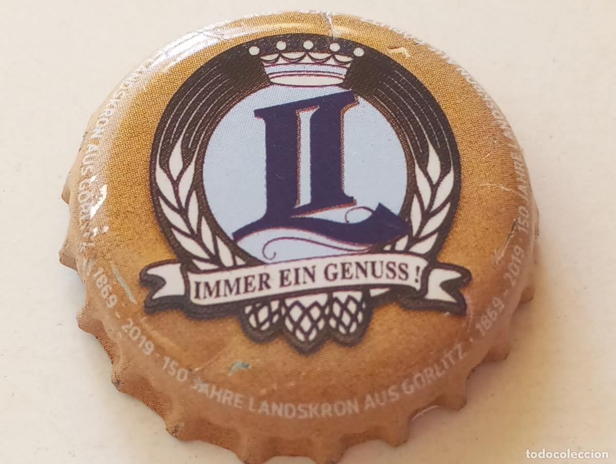 Coleccionismo de cervezas: Chapa tap&oacute;n corona de la cerveza alemana LANDSKRON AUS G&Ouml;RLITZ 150 JAHRE (1869-2019)