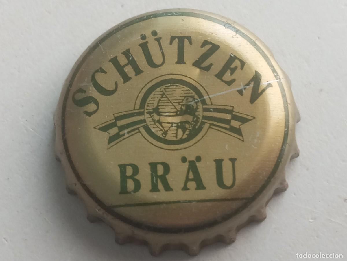 Coleccionismo de cervezas: Chapa tap&oacute;n corona de la cerveza austr&iacute;aca SCH&Uuml;TZEN BR&Auml;U