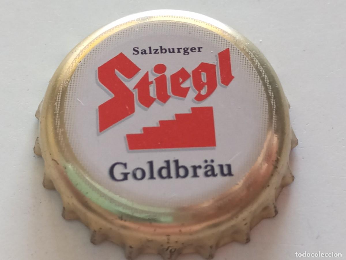 Coleccionismo de cervezas: Chapa tap&oacute;n corona de la cerveza austr&iacute;aca STIEGL SALZBURGER GOLDBR&Auml;U (en min&uacute;sculas)