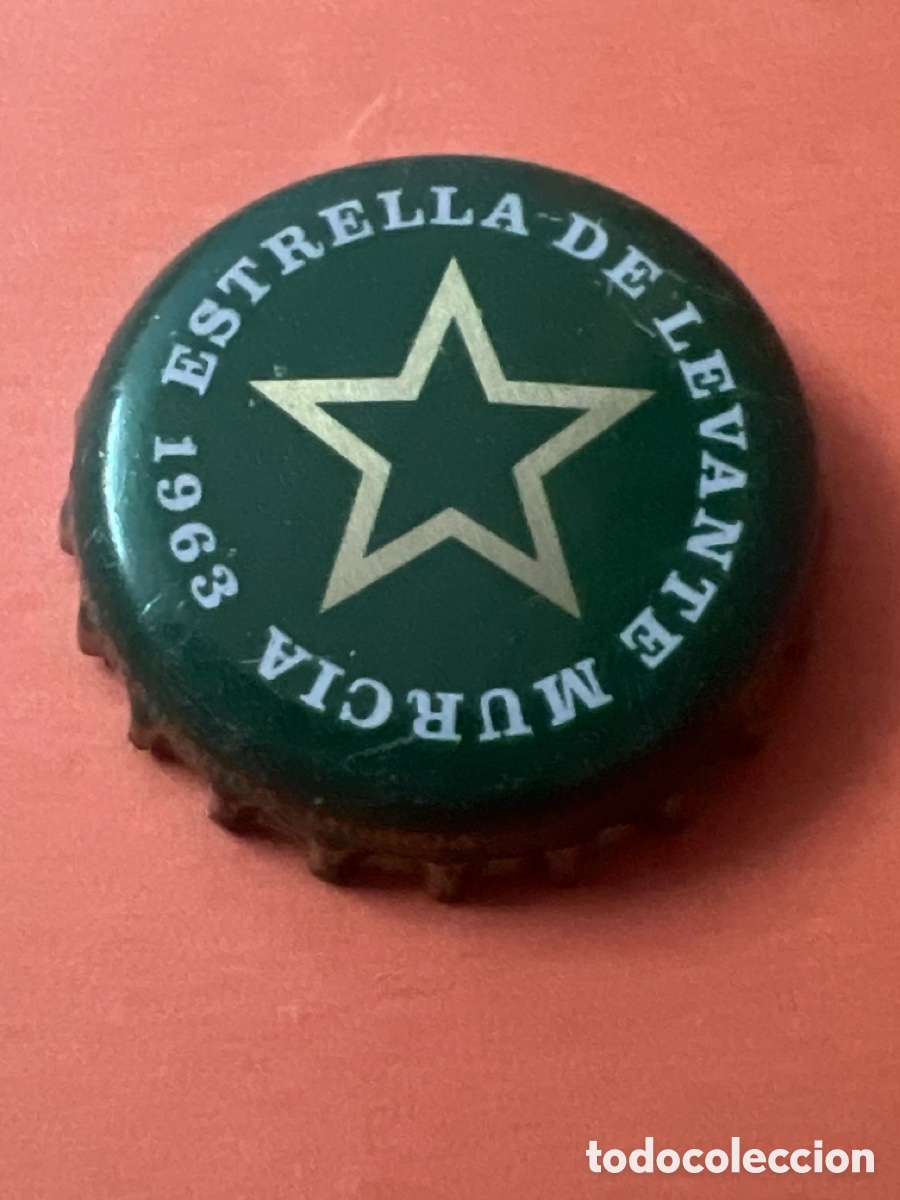 Coleccionismo de cervezas: E888. chapa tap&oacute;n corona de cerveza, Estrella levante, Murcia.