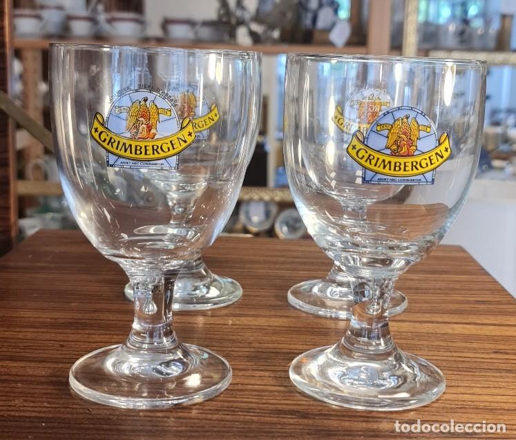 Coleccionismo de cervezas: 4 copas de cerveza Grimbergen, c&aacute;liz, 33 cl