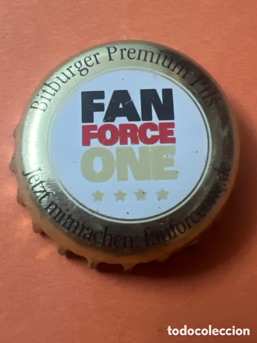 Coleccionismo de cervezas: T4/X82/F4. CHAPA CERVEZA - Fan Force One Bitburger Premium Pils Jetzt mitmachen: fanforceone.de -
