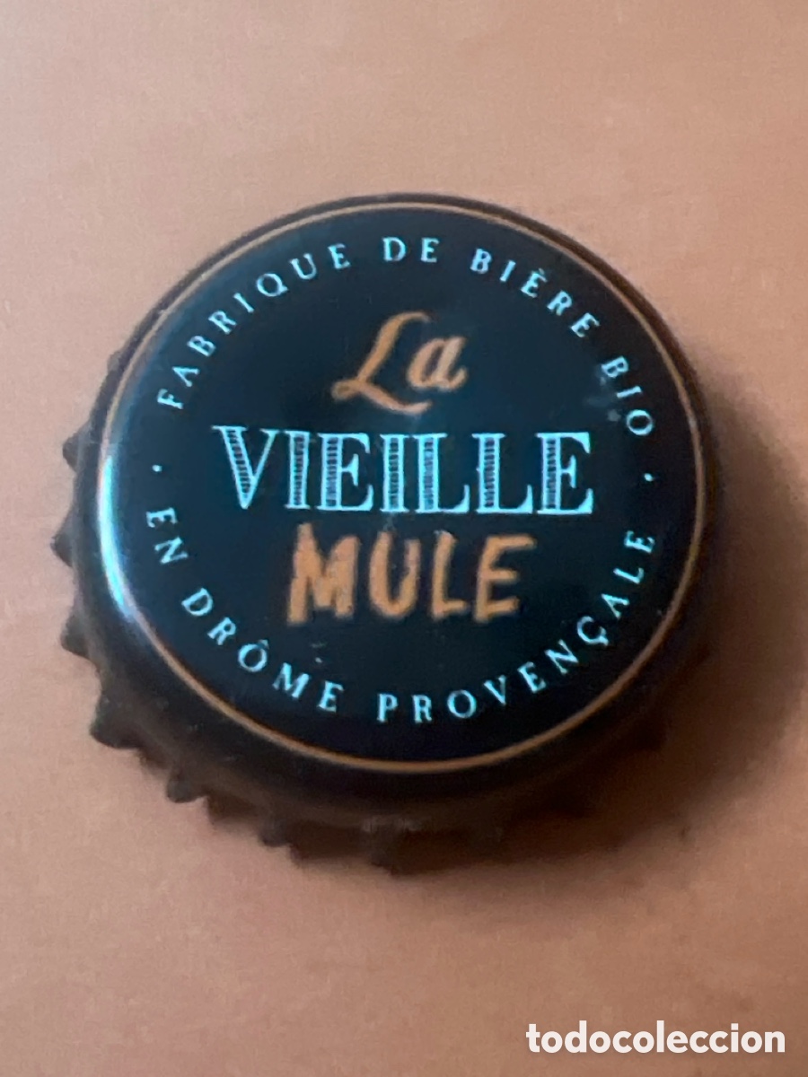 Coleccionismo de cervezas: T4/X90/U3. CHAPA CERVEZA - La Vieille Mule fabrique de bi&egrave;re bio en dr&ocirc;me proven&ccedil;ale - FRANCIA