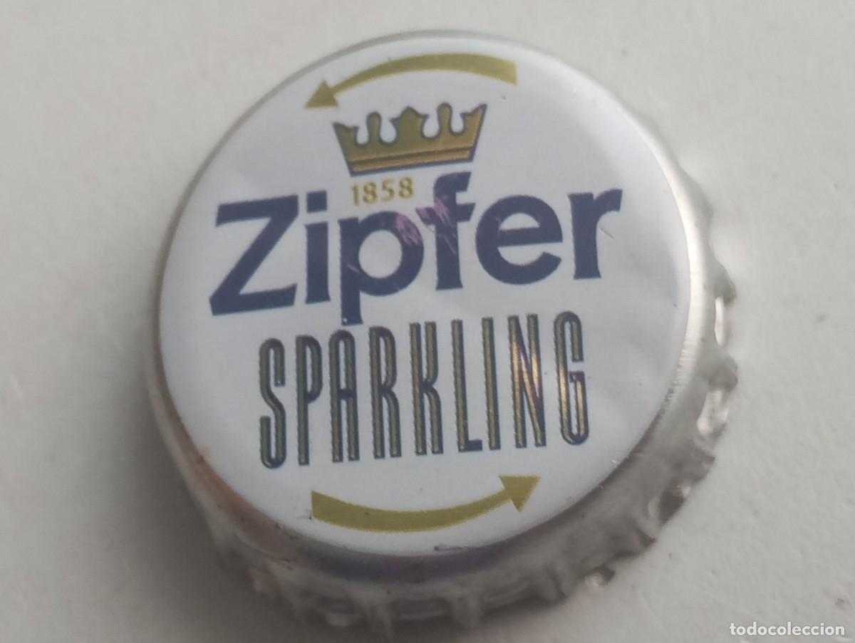 Coleccionismo de cervezas: Chapa tap&oacute;n corona de la cerveza austr&iacute;aca ZIPFER SPARKLING 1858 (falda plateada)