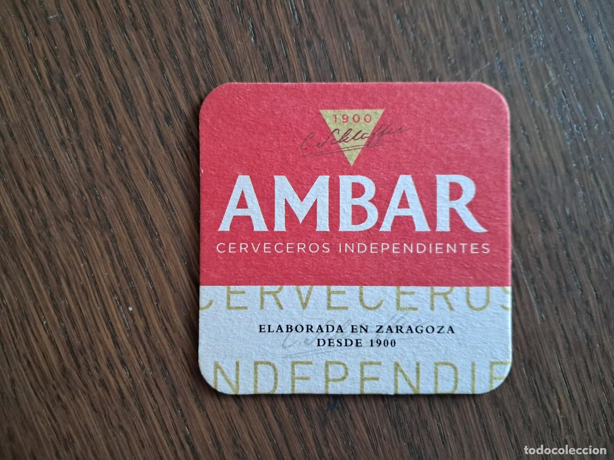 Coleccionismo de cervezas: posavasos de cerveza, Ambar. elaborada en Zaragoza.