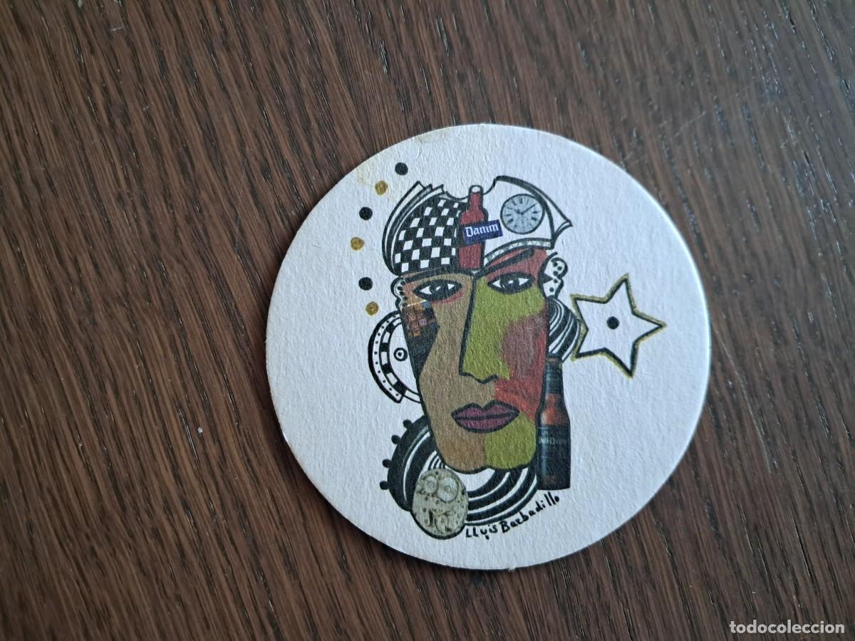 Coleccionismo de cervezas: posavasos de cerveza, estrella Damm, pintura Lluis Barbadillo.