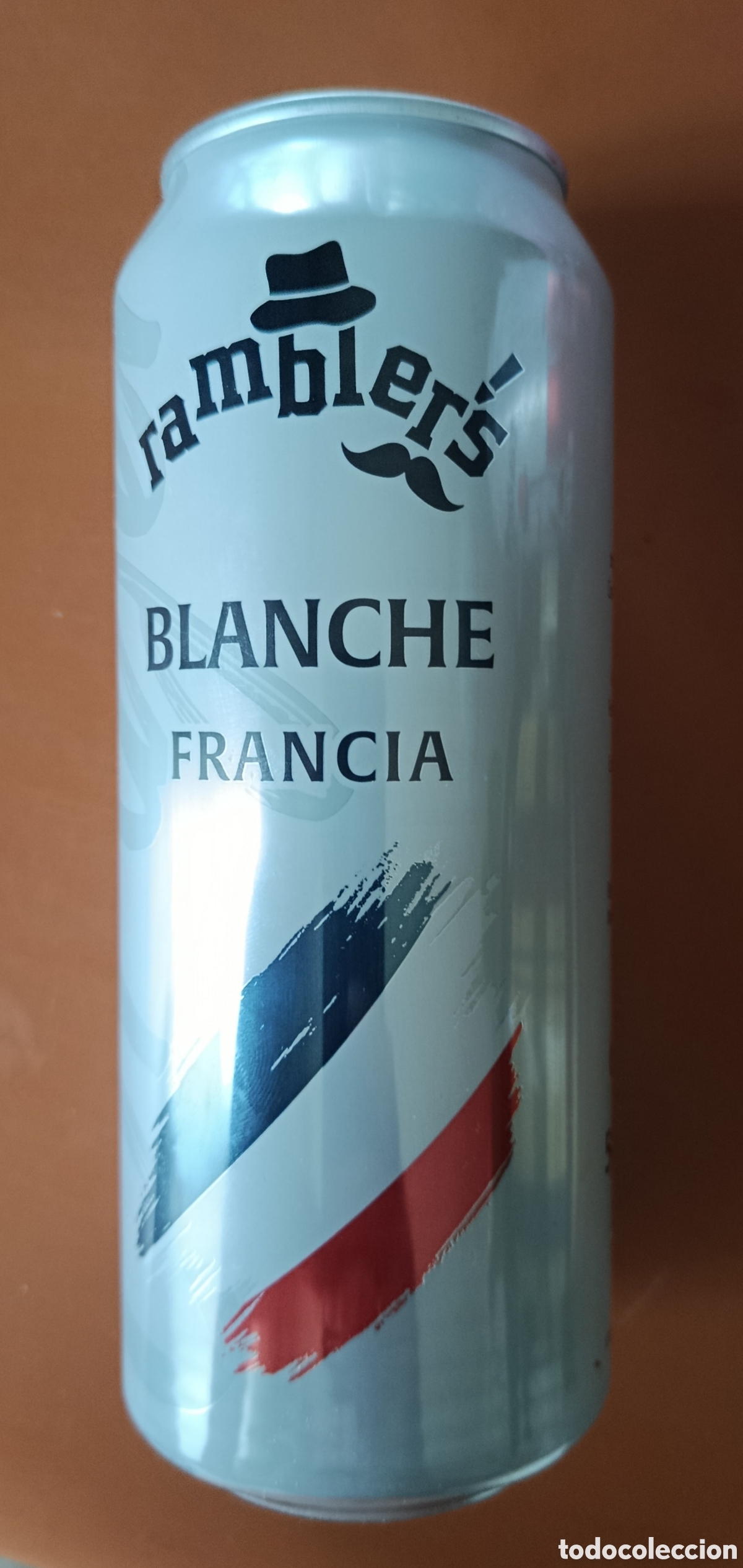 Coleccionismo de cervezas: LATA CERVEZA RAMBLER'S BLANCHE/50 CL.(VAC&Iacute;A)