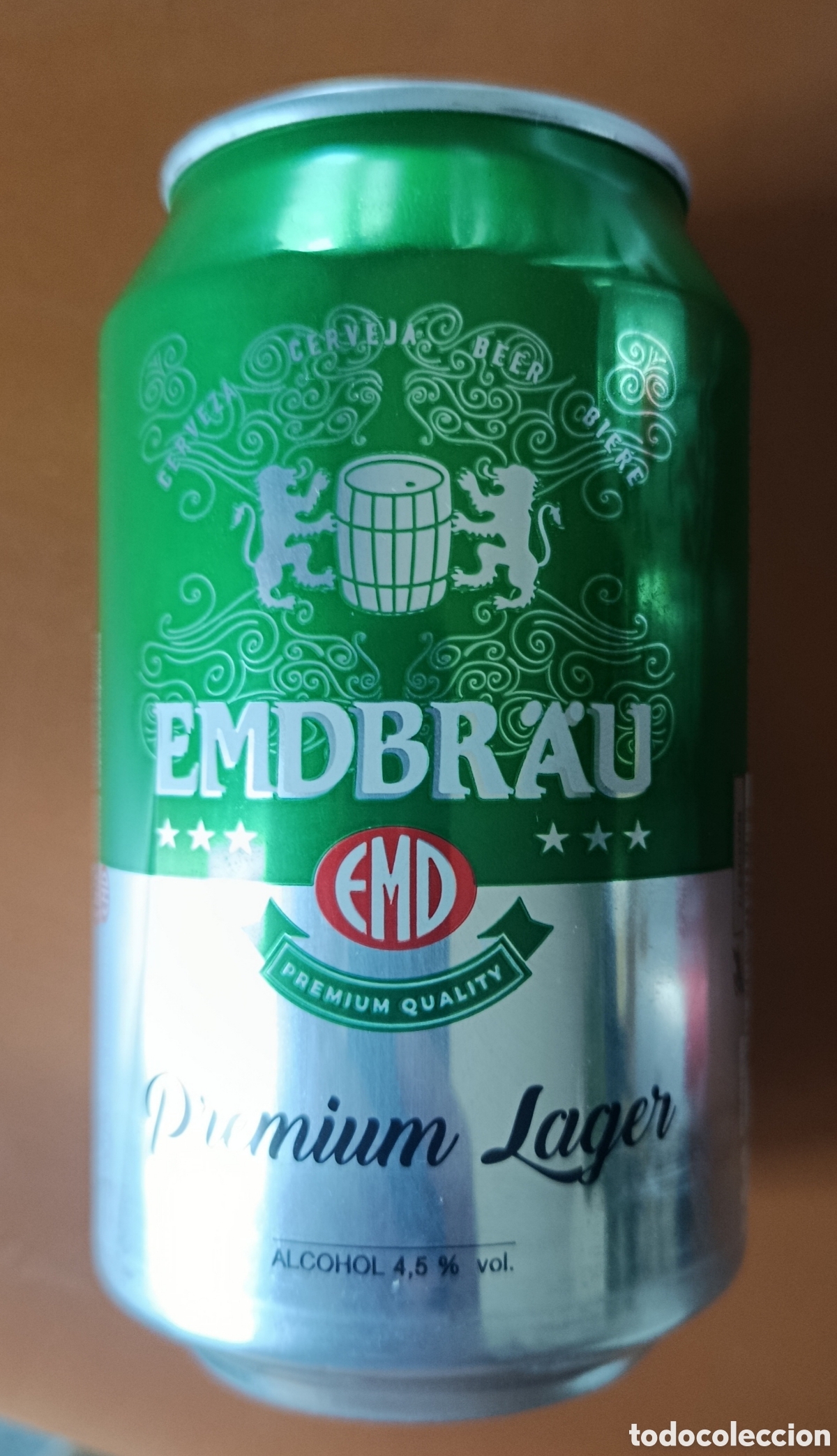 Coleccionismo de cervezas: LATA CERVEZA EMDBR'A'U (VAC&Iacute;A)
