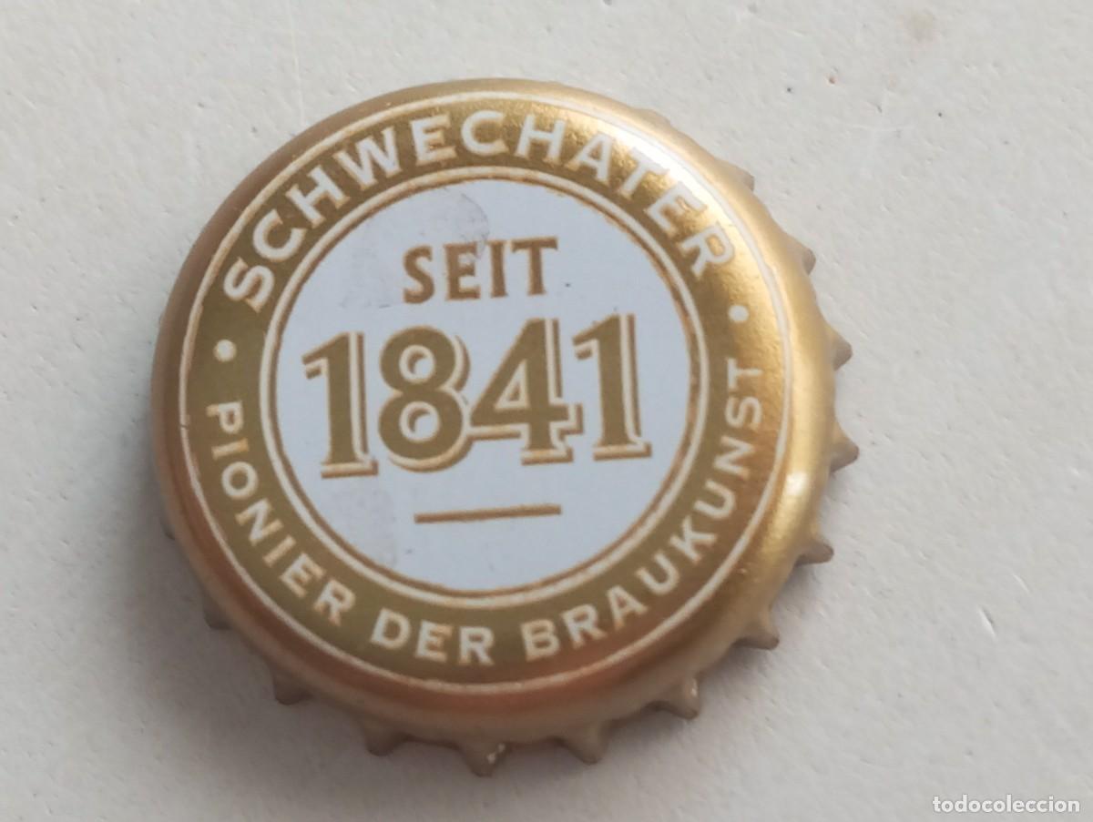 Coleccionismo de cervezas: Chapa tap&oacute;n corona de la cerveza austr&iacute;aca SCHWECHATER PIONIER DER BRAUKUNST SEIT 1841