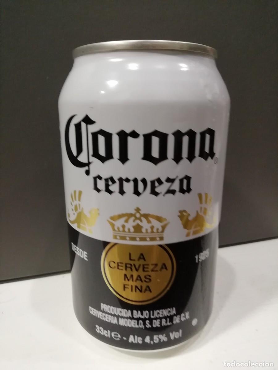Coleccionismo de cervezas: LATA DE 33 CL. CERVEZA CORONA. HECHA EN CANARIAS. C&Oacute;DIGO QR. C6.