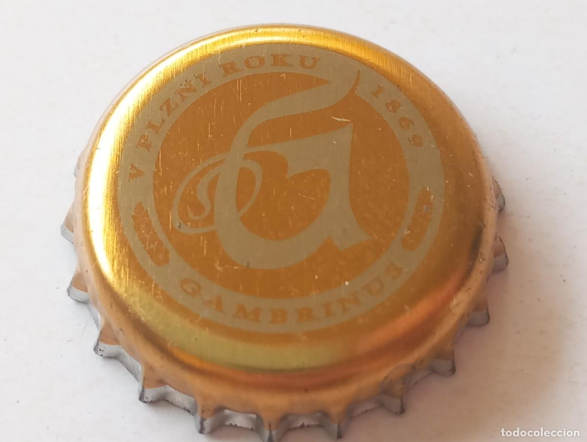 Coleccionismo de cervezas: Chapa tap&oacute;n corona de la cerveza checa GAMBRINUS V PLZNI ROKU 1869