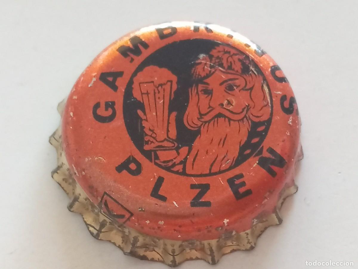 Coleccionismo de cervezas: Chapa tap&oacute;n corona de la cerveza checa GAMBRINUS PLZEN