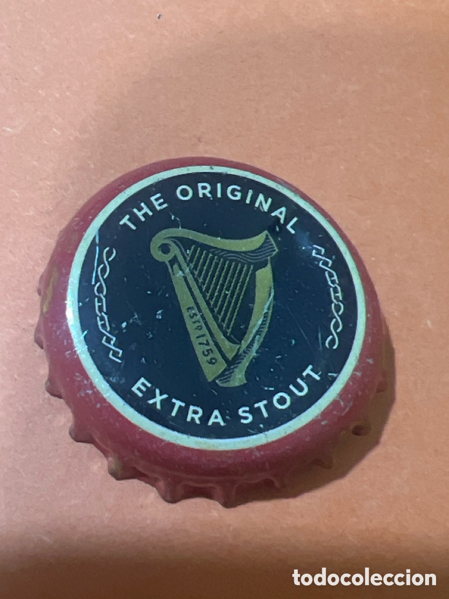 Coleccionismo de cervezas: T4/X93/F3. chapa tap&oacute;n corona de cerveza, Guinness, the original, extra stout.