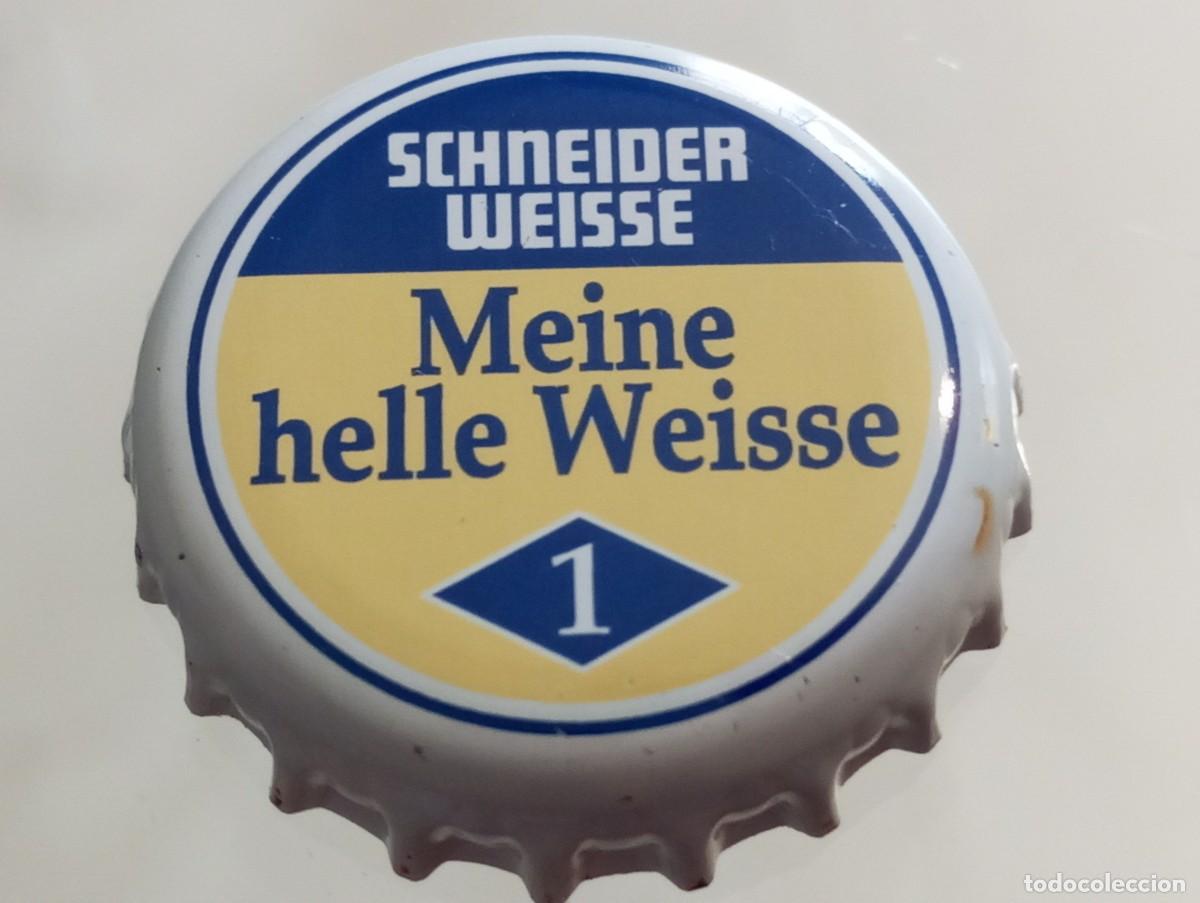 Coleccionismo de cervezas: Chapa tap&oacute;n corona de la cerveza alemana SCHNEIDER WEISSE 1 MEINE HELLE WEISSE