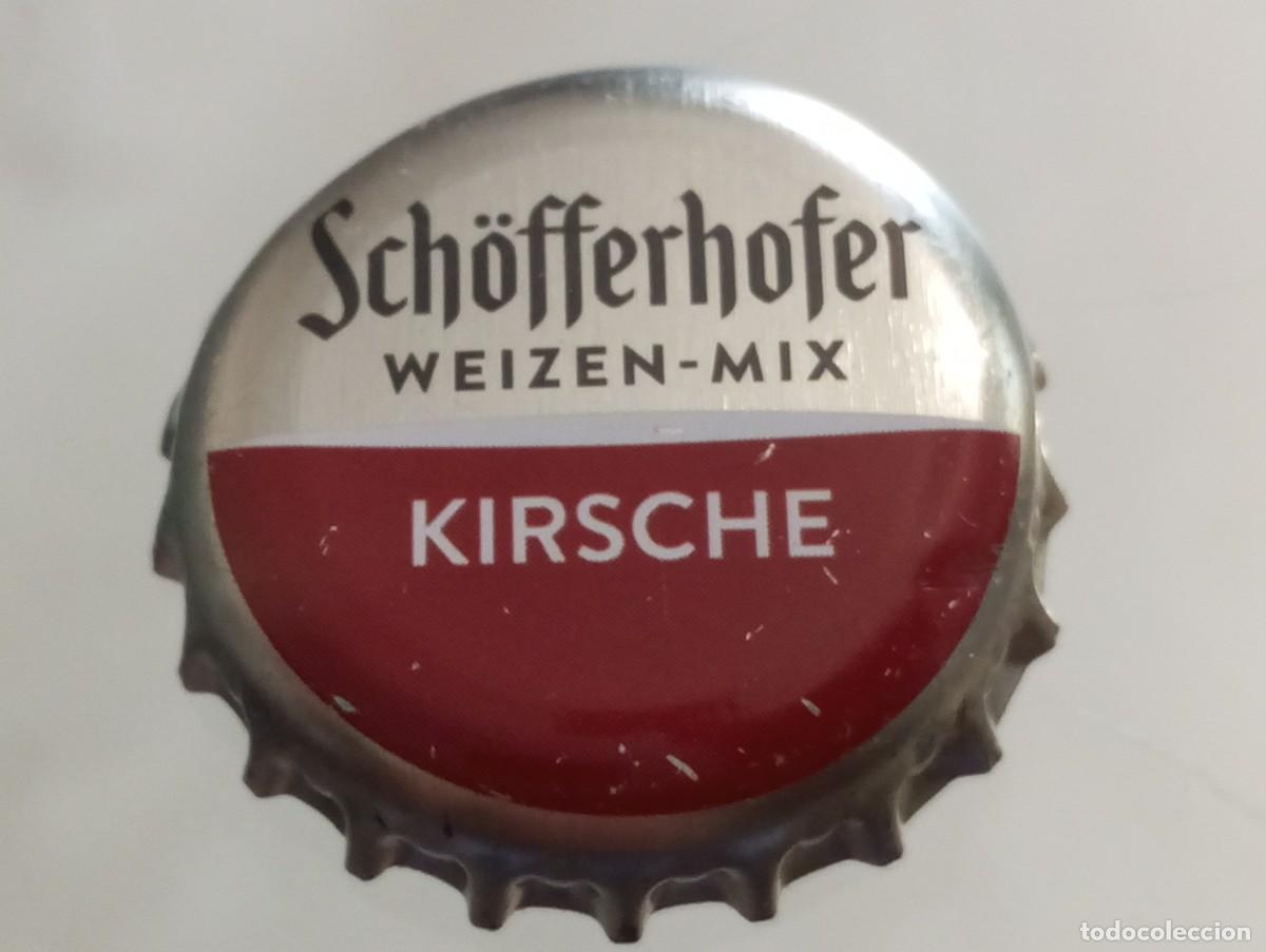 Coleccionismo de cervezas: Chapa tap&oacute;n corona de la cerveza alemana SCH&Ouml;FFERHOFER WEIZEN-MIX KIRSCHE