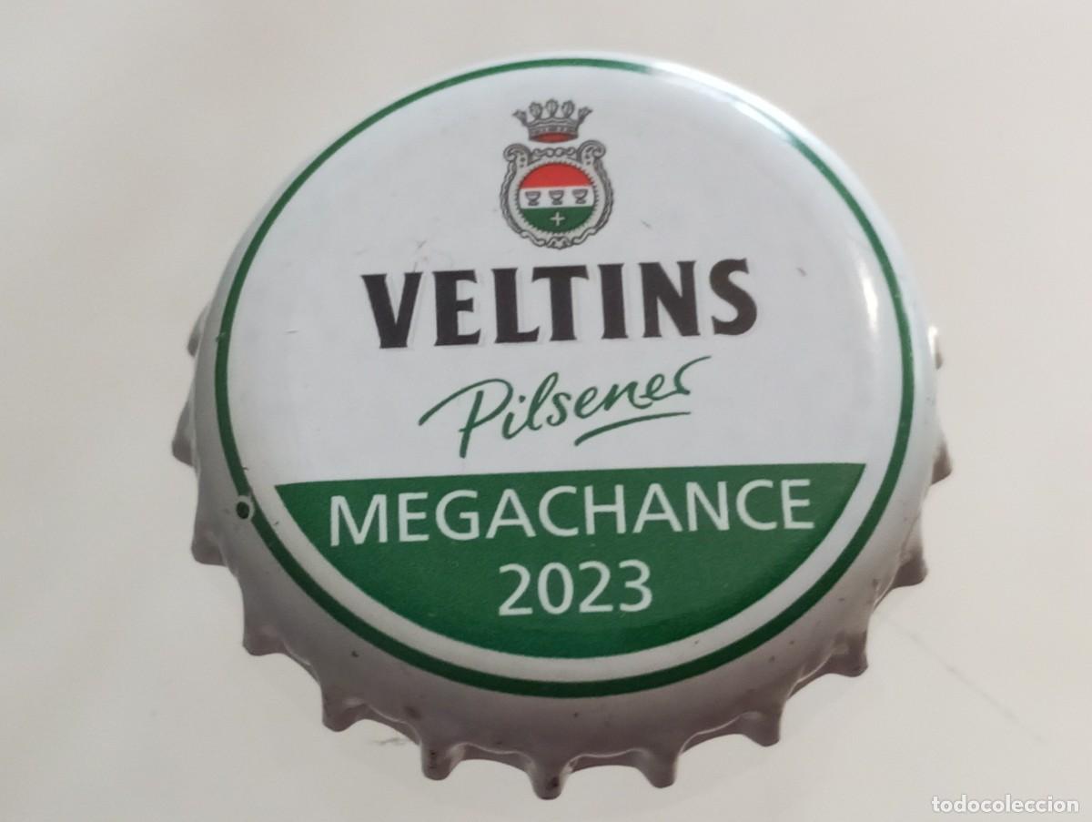 Coleccionismo de cervezas: Chapa tap&oacute;n corona de la cerveza alemana VELTINS PILSENER MEGACHANCE 2023