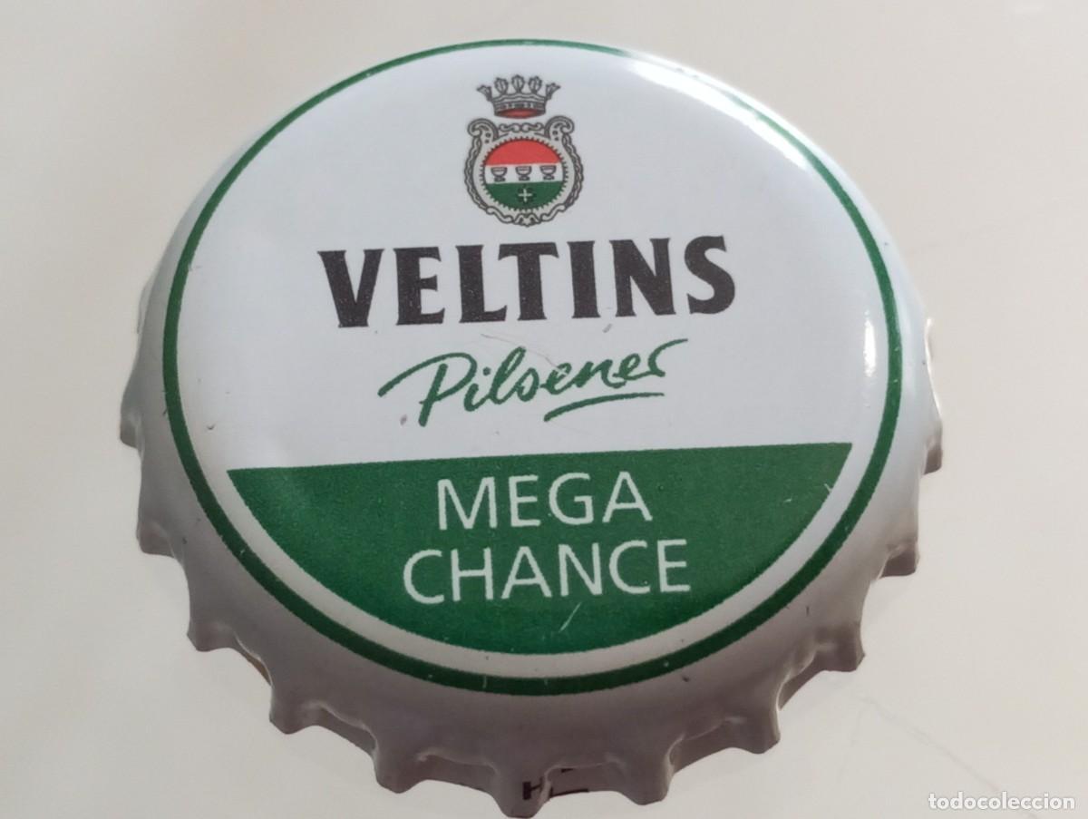 Coleccionismo de cervezas: Chapa tap&oacute;n corona de la cerveza alemana VELTINS PILSENER MEGACHANCE