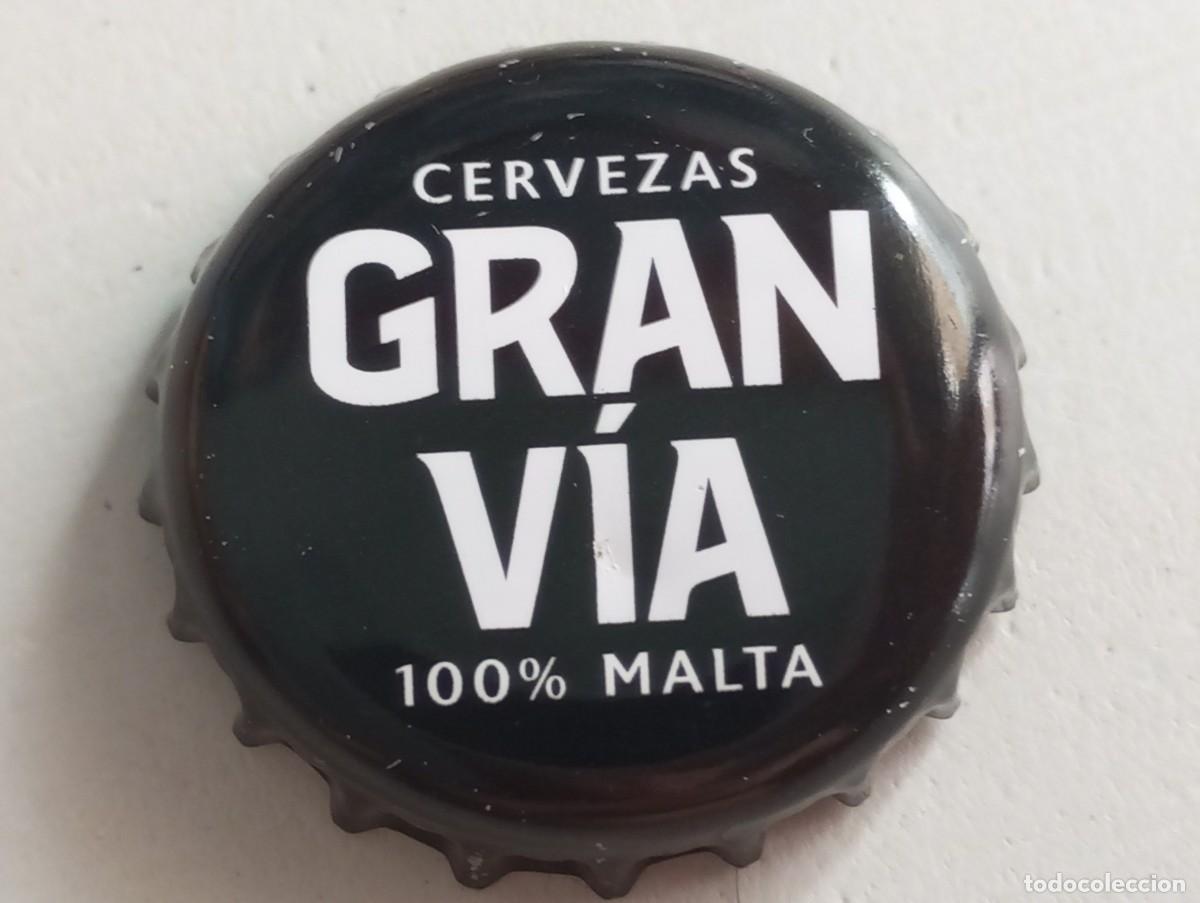 Coleccionismo de cervezas: Chapa tap&oacute;n corona de la cerveza espa&ntilde;ola GRAN V&Iacute;A CERVEZAS 100% MALTA