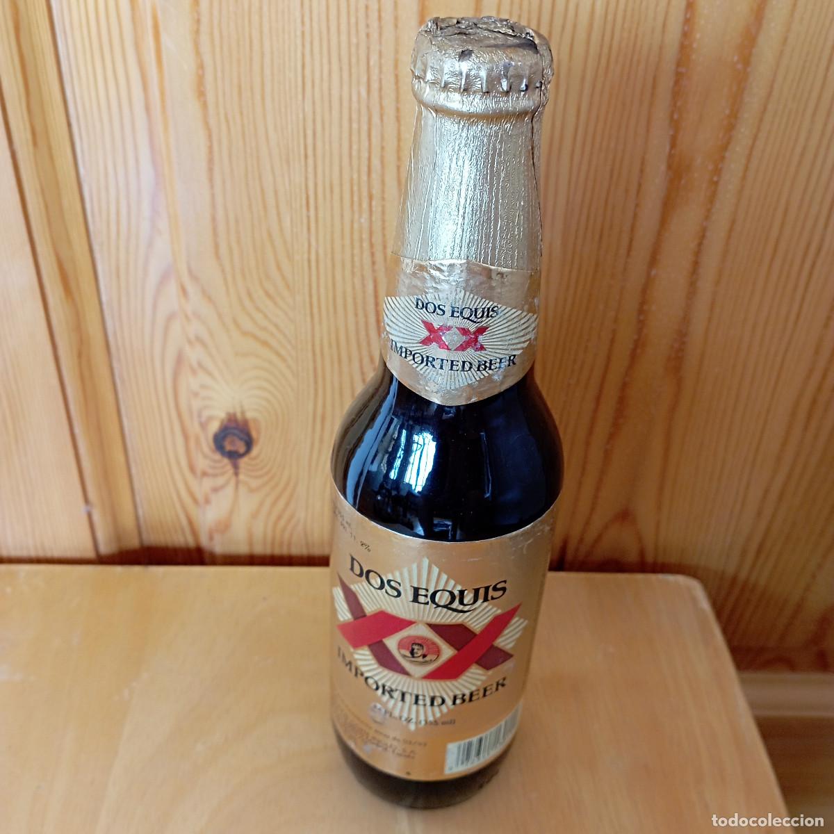 Coleccionismo de cervezas: botella cerveza DOS EQUIS IMPORTED BEER llena