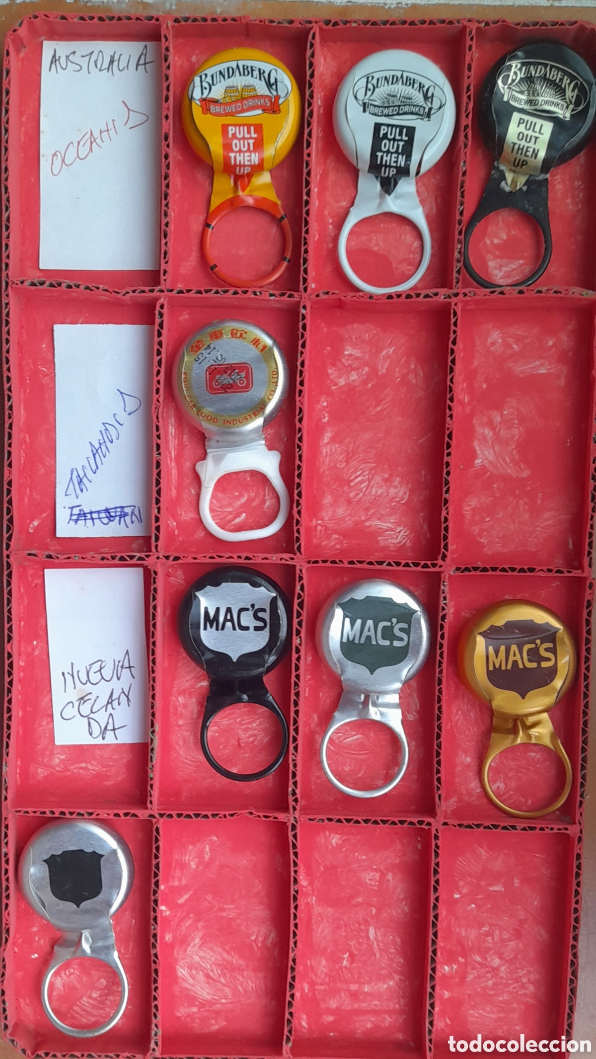 Collectionnisme de bi&egrave;res: Lote de chapas de cerveza de anilla