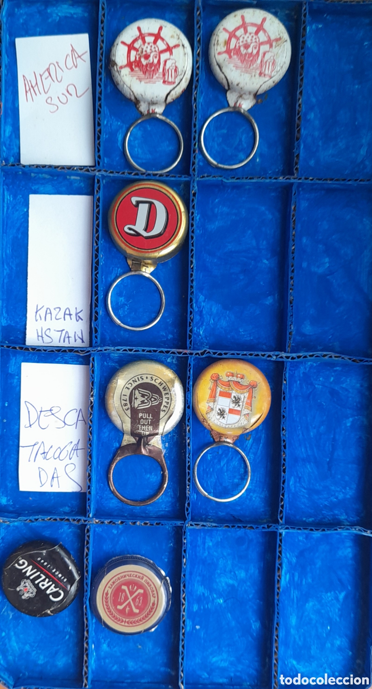 Collectionnisme de bi&egrave;res: Lote de chapas de cerveza de anilla