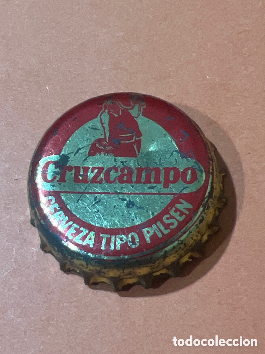 Coleccionismo de cervezas: T4/X92/E2. Chapa antigua cerveza Cruzcampo tipo pilsen