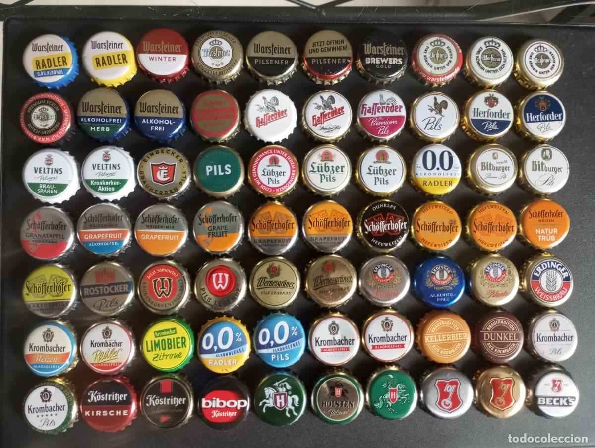 Coleccionismo de cervezas: Lote surtido de 70 chapas tap&oacute;n corona DIFERENTES de cervezas alemanas (ALEMANIA - 13)