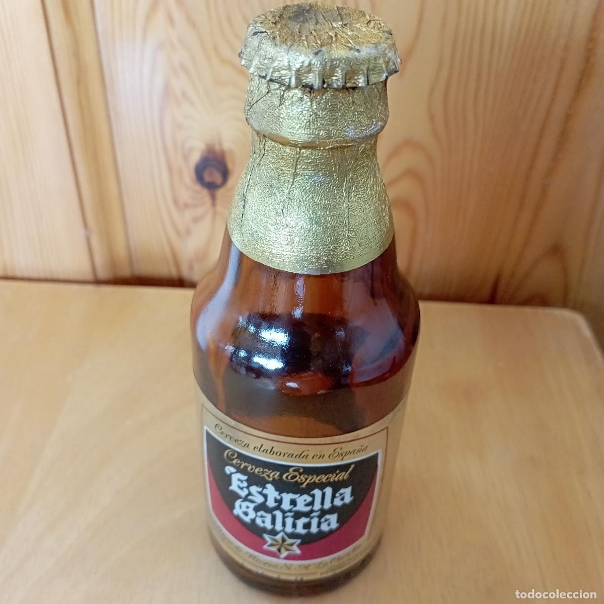 Coleccionismo de cervezas: botella cerveza ESTRELLA GALICIA vacia con chapa