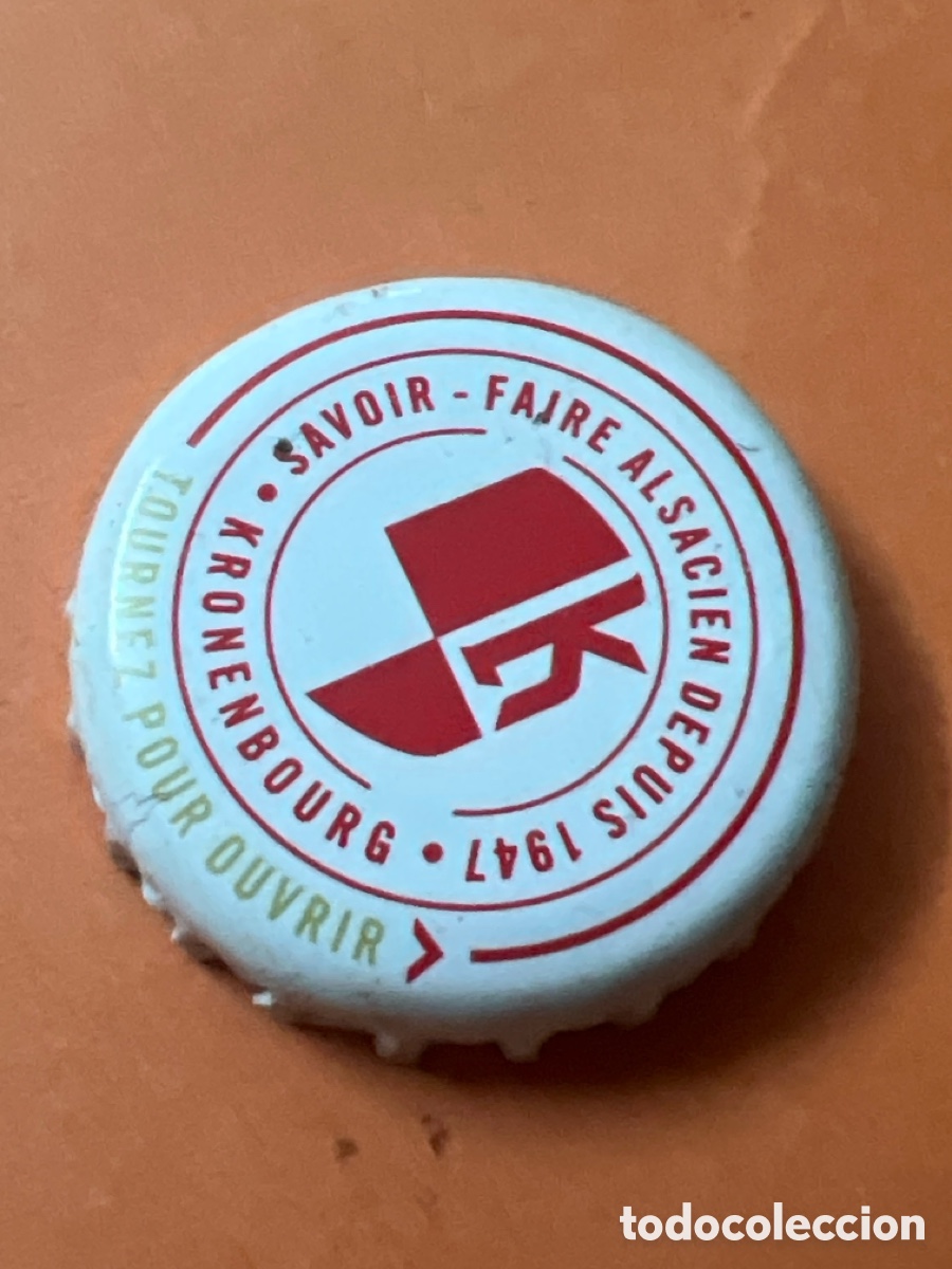Coleccionismo de cervezas: T4/X110/D2. CHAPA CERVEZA - K Savoir-faire Alsacien depuis 1947 Kronenbourg Tournez pour ouvrir -