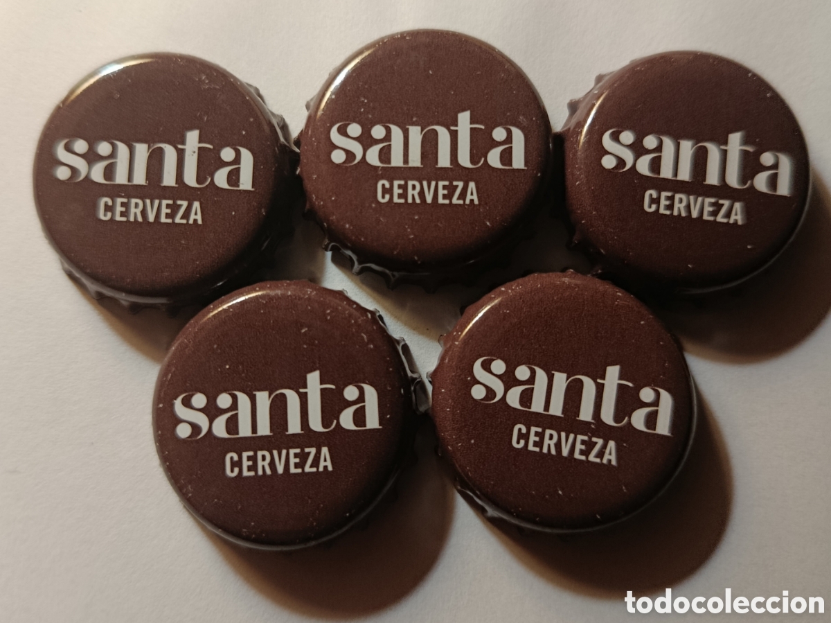 Coleccionismo de cervezas: LOTE CHAPAS DE CERVEZA SANTA/ASTURIAS