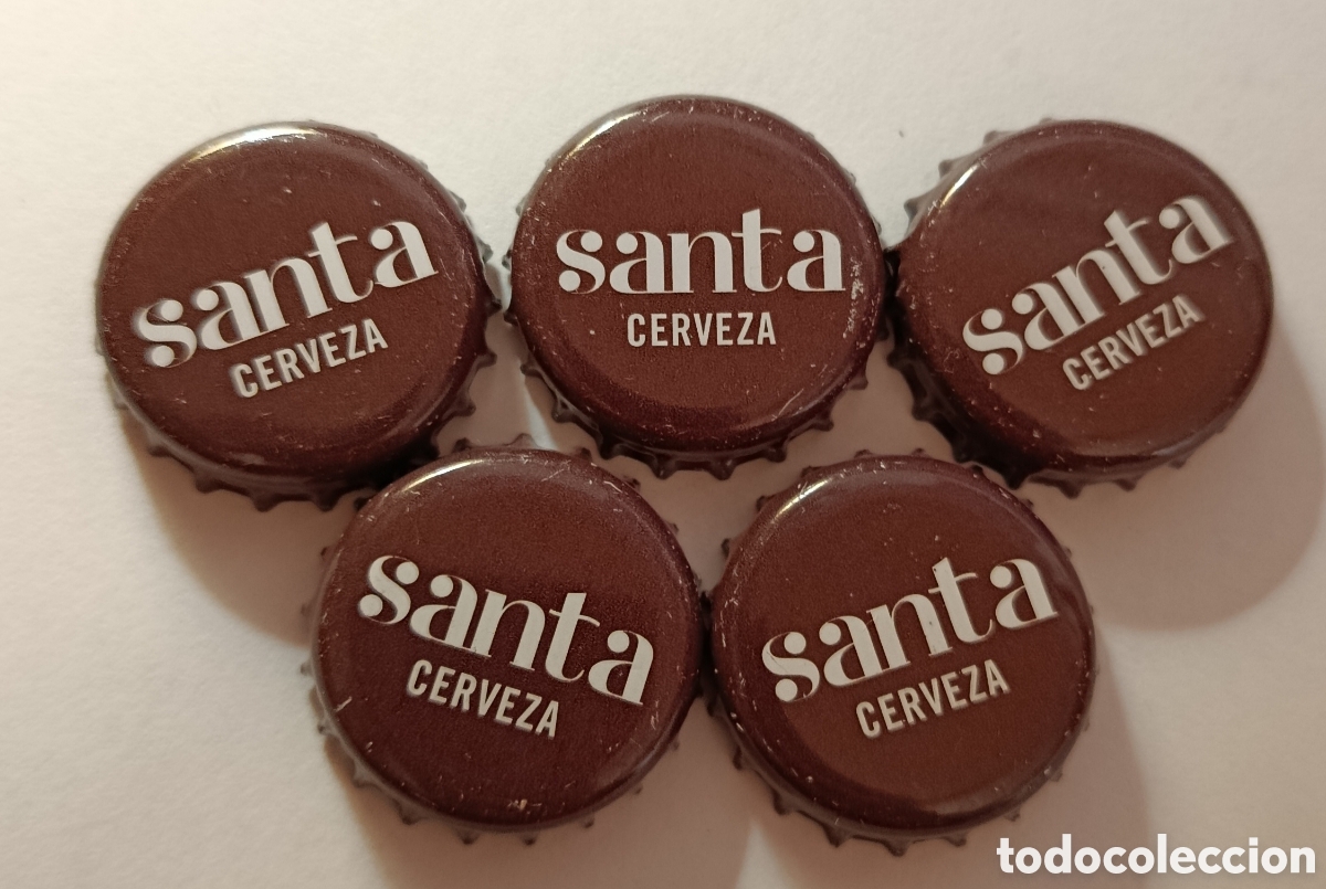 Coleccionismo de cervezas: LOTE CHAPAS DE CERVEZA SANTA/ASTURIAS