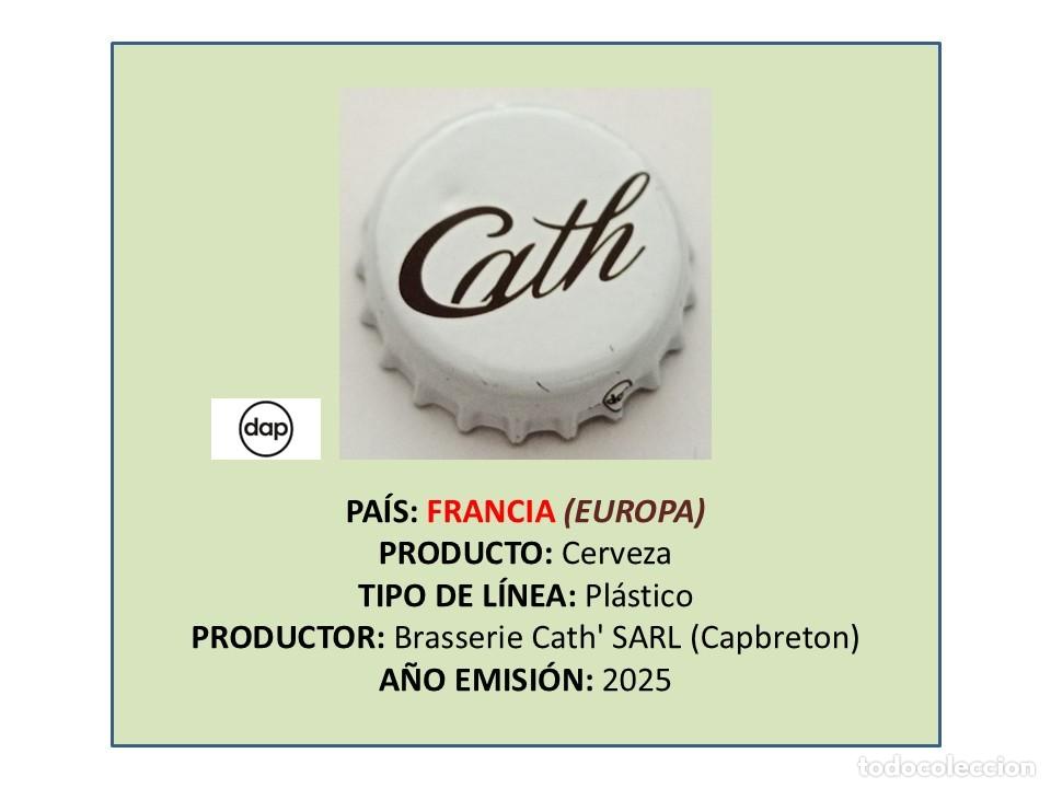 Coleccionismo de cervezas: TAPON CORONA CAPSULA CHAPA CERVEZA CATH (FRANCIA)