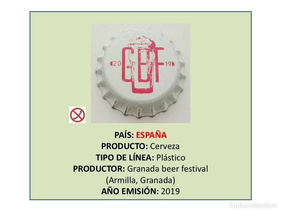 Coleccionismo de cervezas: TAPON CORONA CAPSULA CHAPA CERVEZA GRANADA BEER FESTIVAL 2019 (ESPA&Ntilde;A)