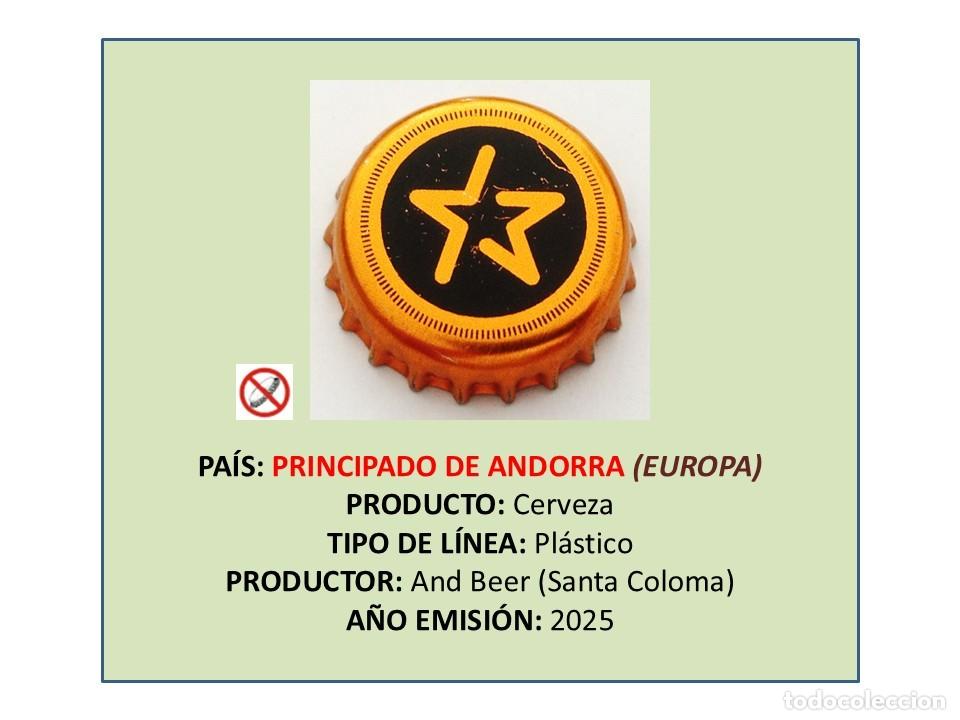Coleccionismo de cervezas: TAPON CORONA CAPSULA CHAPA CERVEZA ESTRELLA ANDORRA (PRINCIPADO DE ANDORRA)