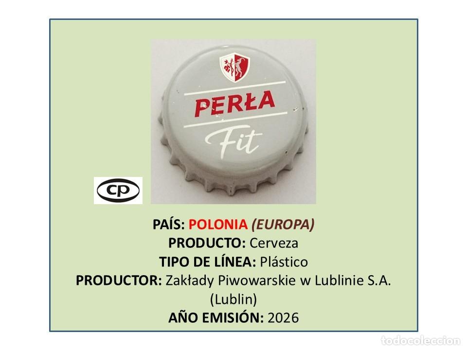 Coleccionismo de cervezas: TAPON CORONA CAPSULA CHAPA CERVEZA PERLA FIT (POLONIA)