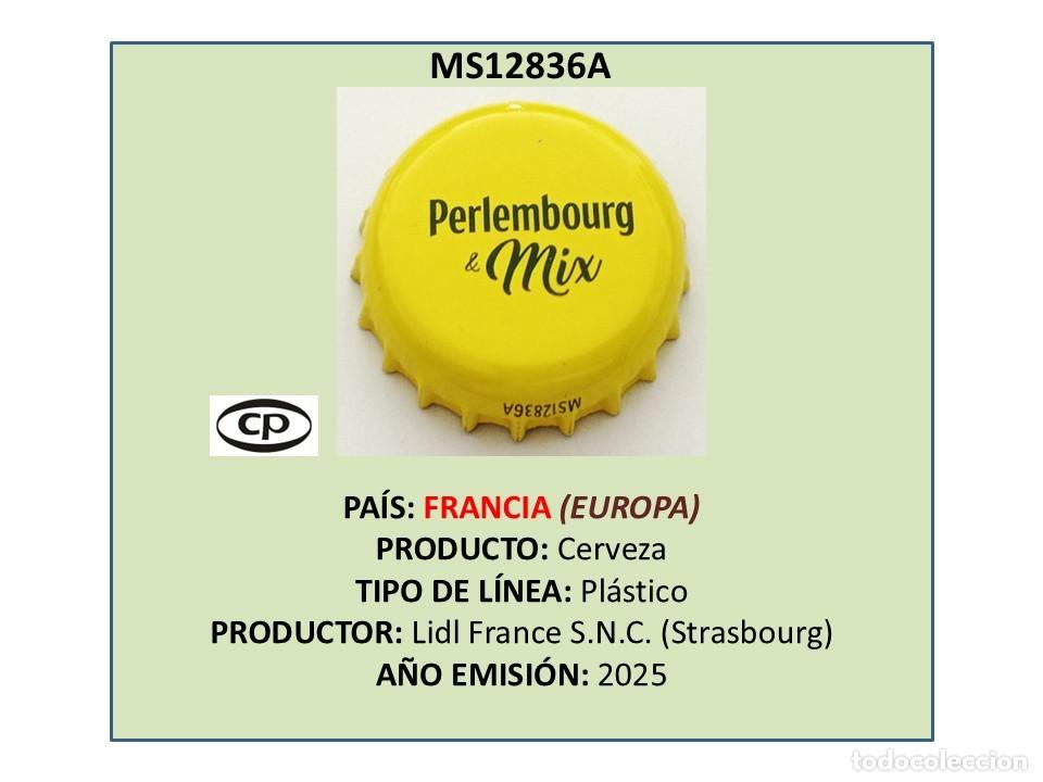 Coleccionismo de cervezas: TAPON CORONA CAPSULA CHAPA CERVEZA PERLEMBOURG & MIX (FRANCIA)