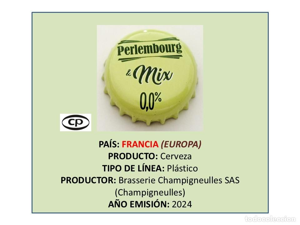 Coleccionismo de cervezas: TAPON CORONA CAPSULA CHAPA CERVEZA PERLEMBOURG & MIX 0,0% (FRANCIA)