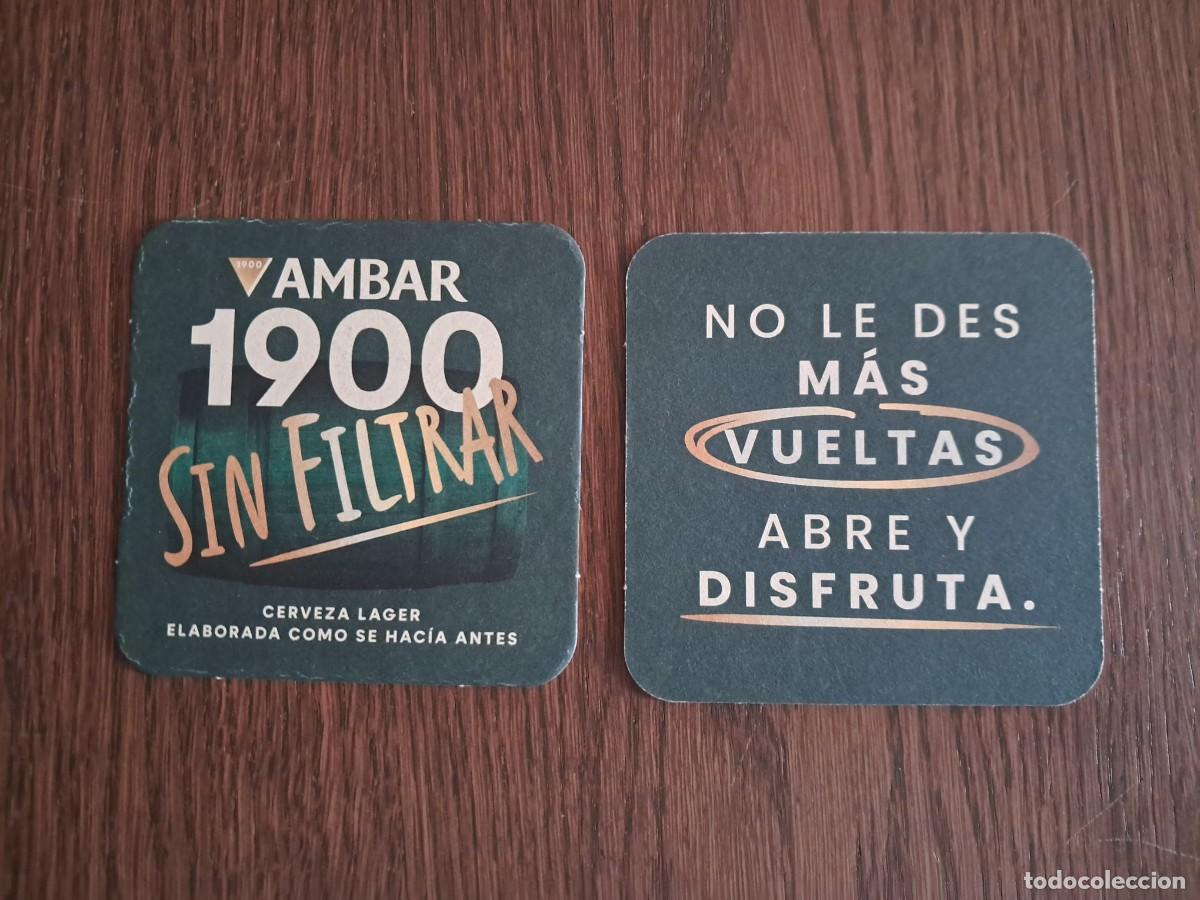 Coleccionismo de cervezas: posavasos de cerveza, Ambar 1900, sin filtrar.