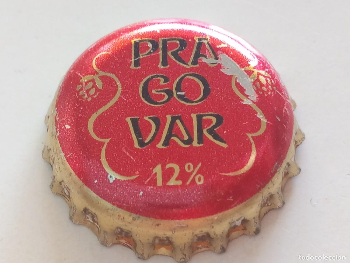 Coleccionismo de cervezas: Chapa tap&oacute;n corona de la cerveza 'checoslovaca' PRAGOVAR 12%