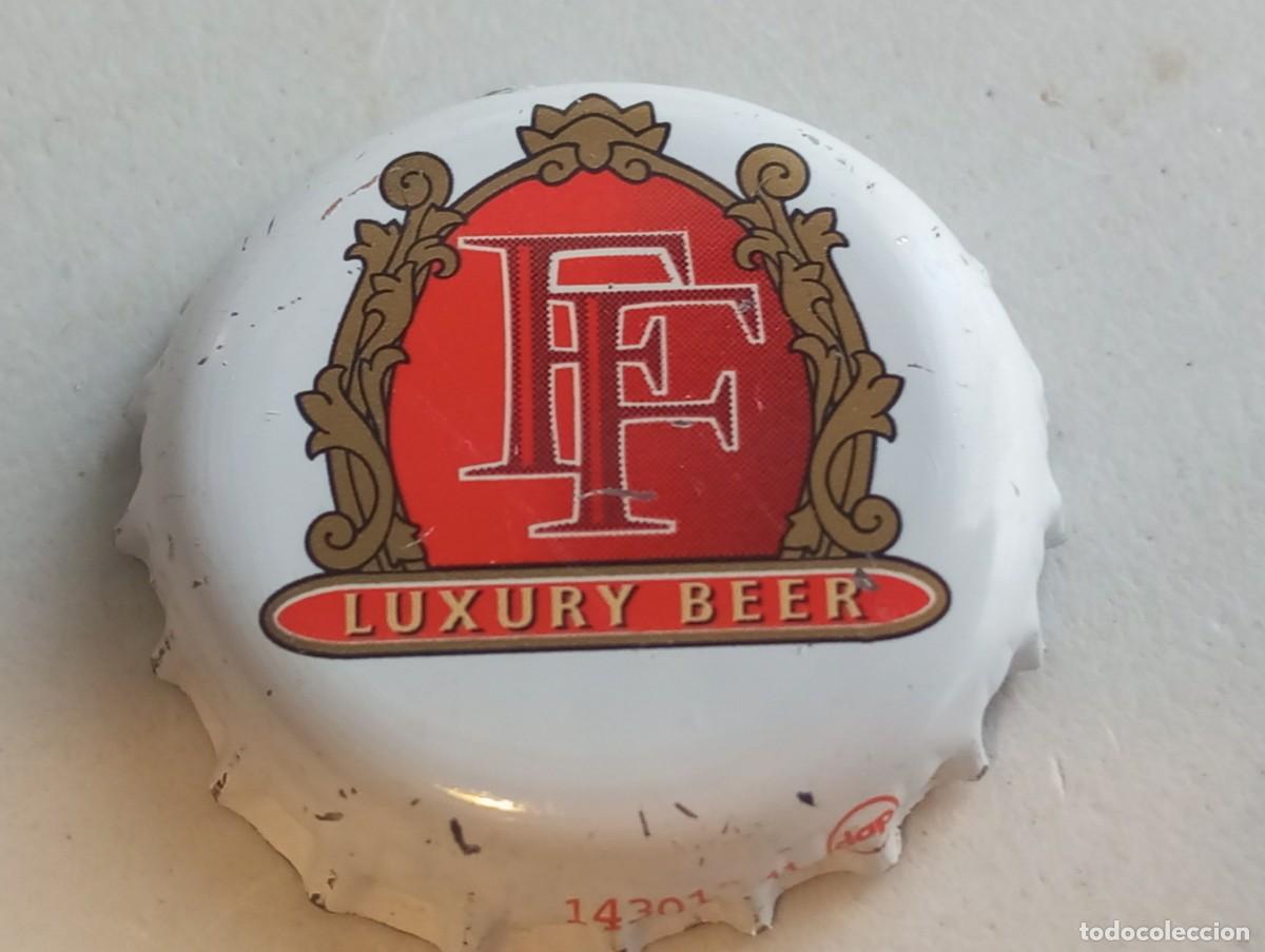 Coleccionismo de cervezas: Chapa tap&oacute;n corona de la cerveza danesa FF LUXURY BEER