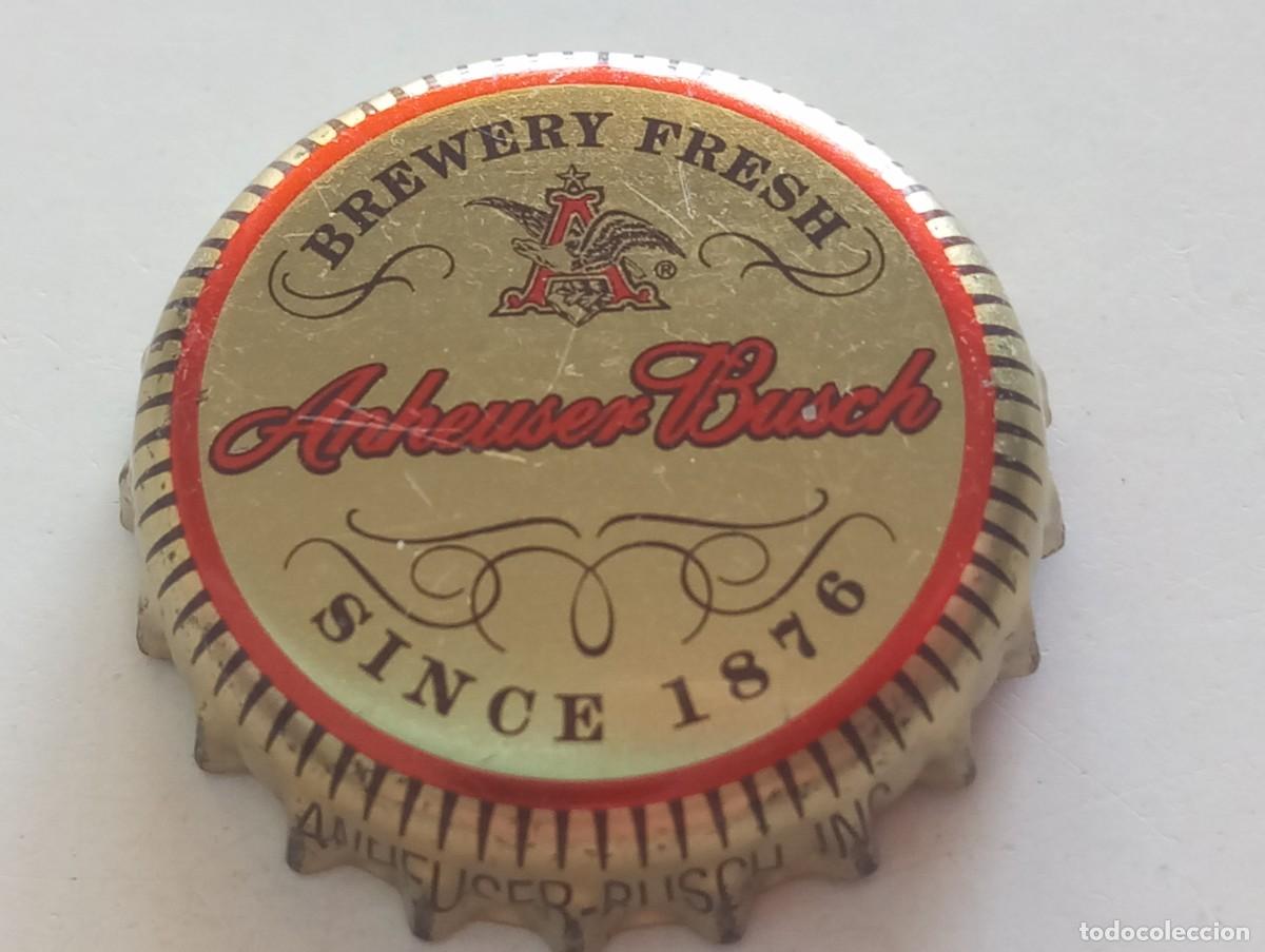 Coleccionismo de cervezas: Chapa USA, tap&oacute;n corona de la cerveza de EE.UU. ANHEUSER BUSCH BREWERY FRESH SINCE 1876