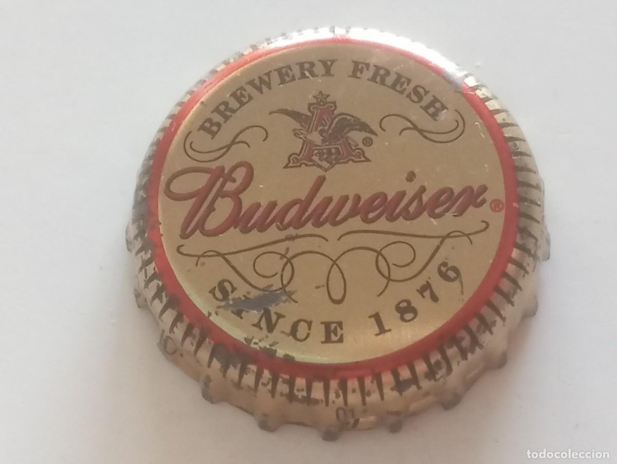 Coleccionismo de cervezas: Chapa USA, tap&oacute;n corona de la cerveza de EE.UU. BUDWEISER BREWERY FRESH SINCE 1876
