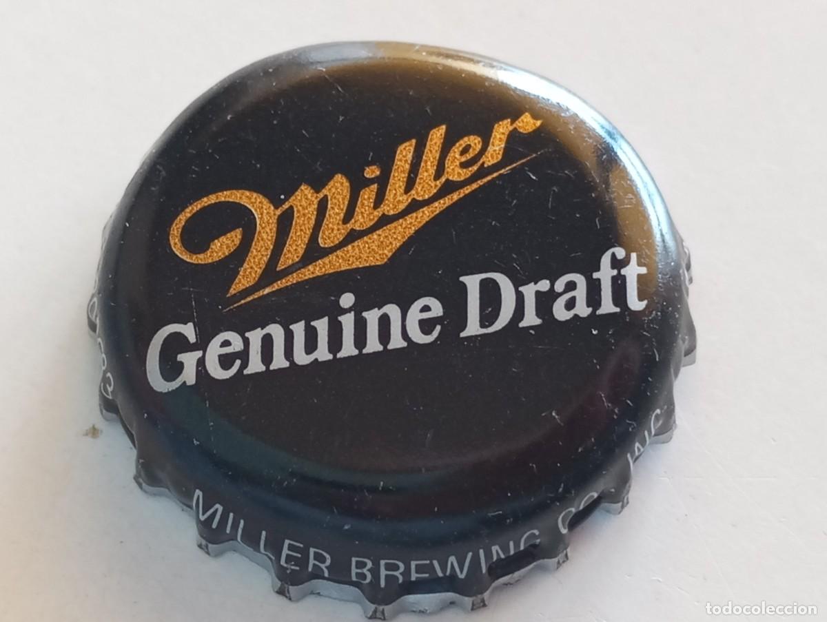 Coleccionismo de cervezas: Chapa USA, tap&oacute;n corona de la cerveza de EE.UU. MILLER GENUINE DRAFT